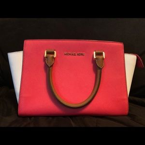 Authentic Michael Kors Medium Sized Coral Handbag